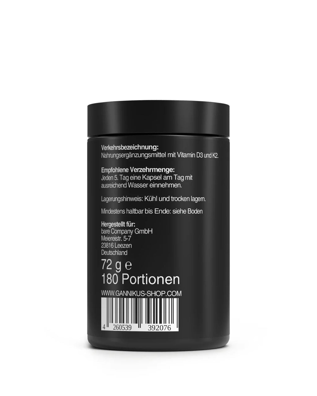 VITAMIN D3 + K2 BACKUP  180 Kapseln