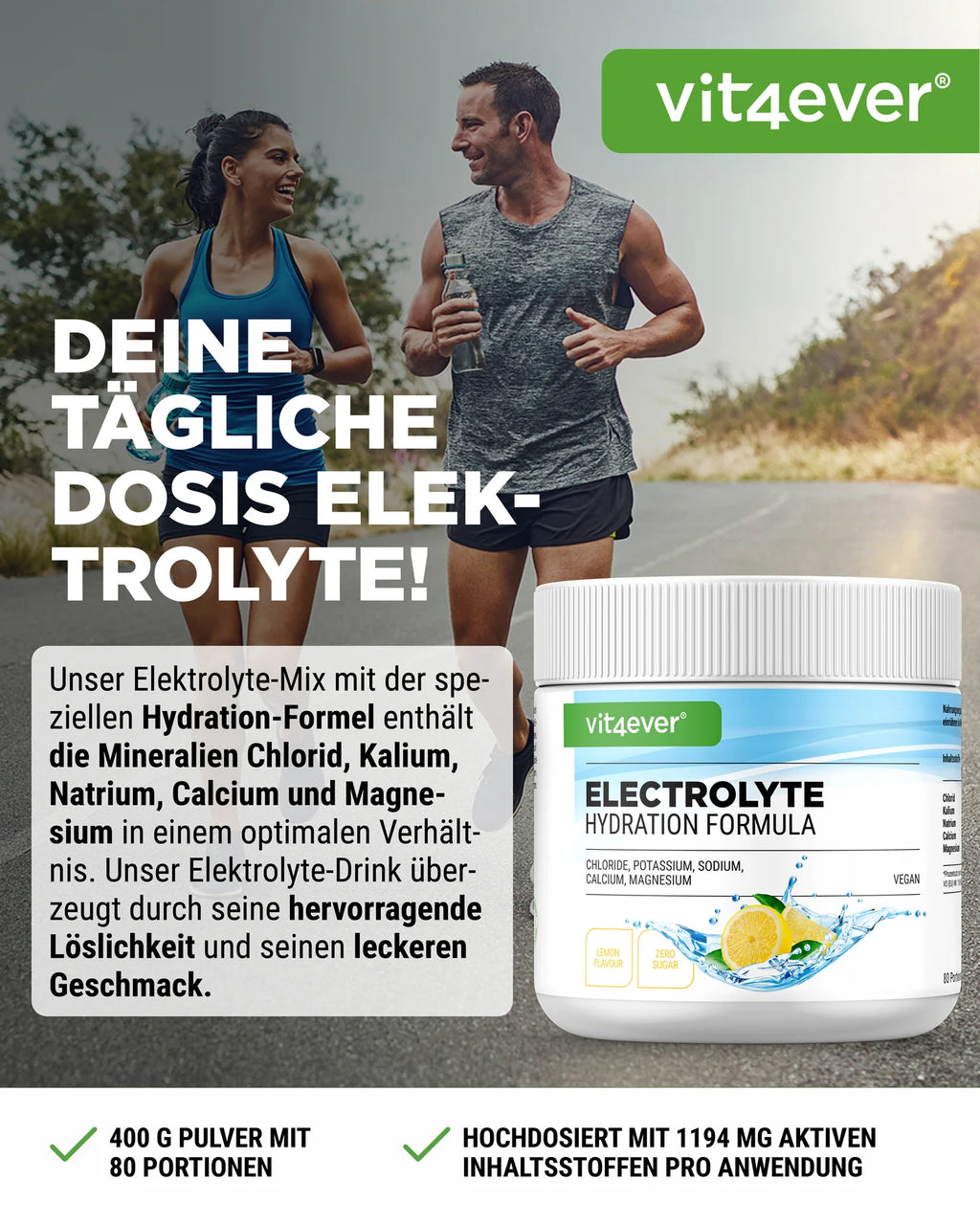 Electrolyte Hydration Formula Pulver 400g