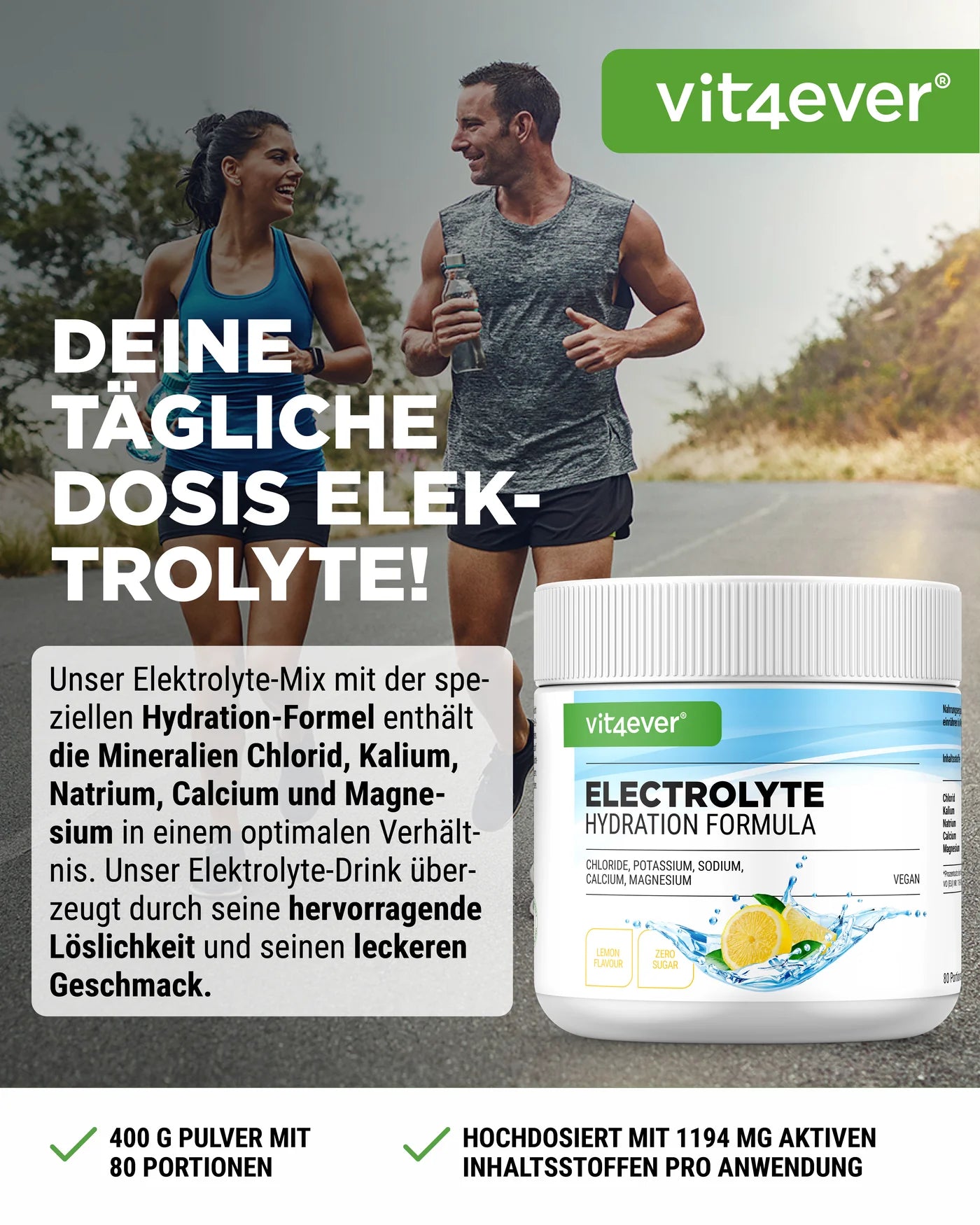 Electrolyte Hydration Formula Pulver 400g