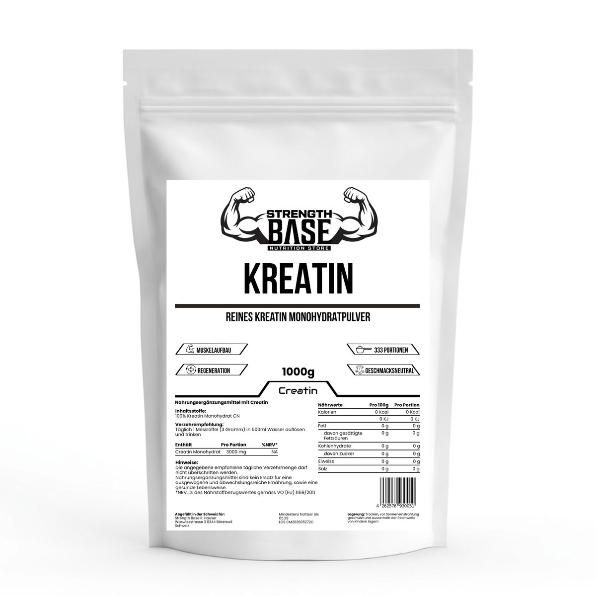 Kreatin Monohydrat 1Kg Strength Base