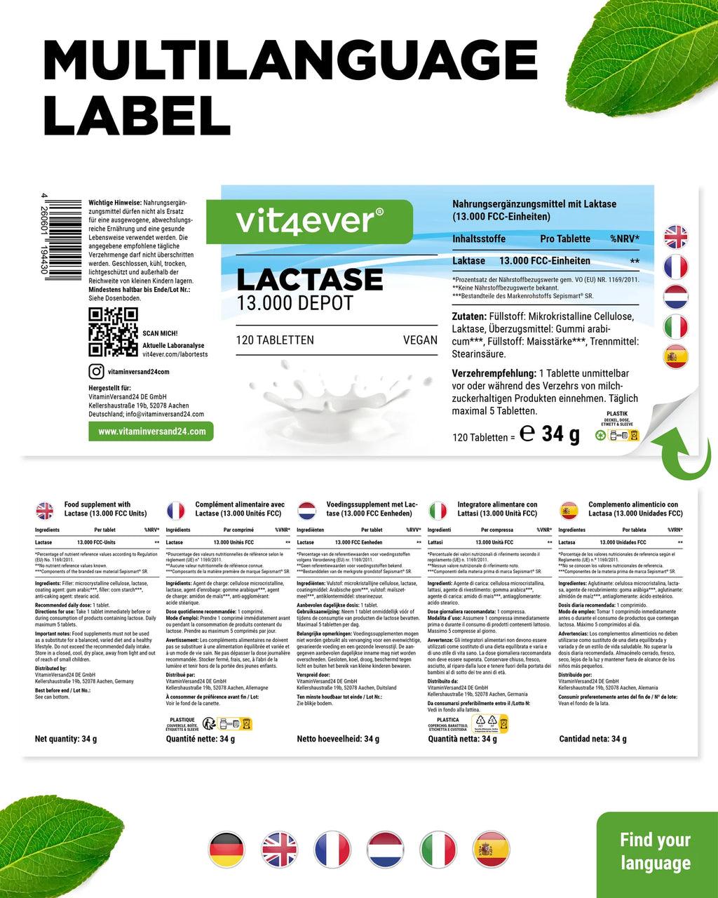 Laktase Depot 13.000 120 Tabletten