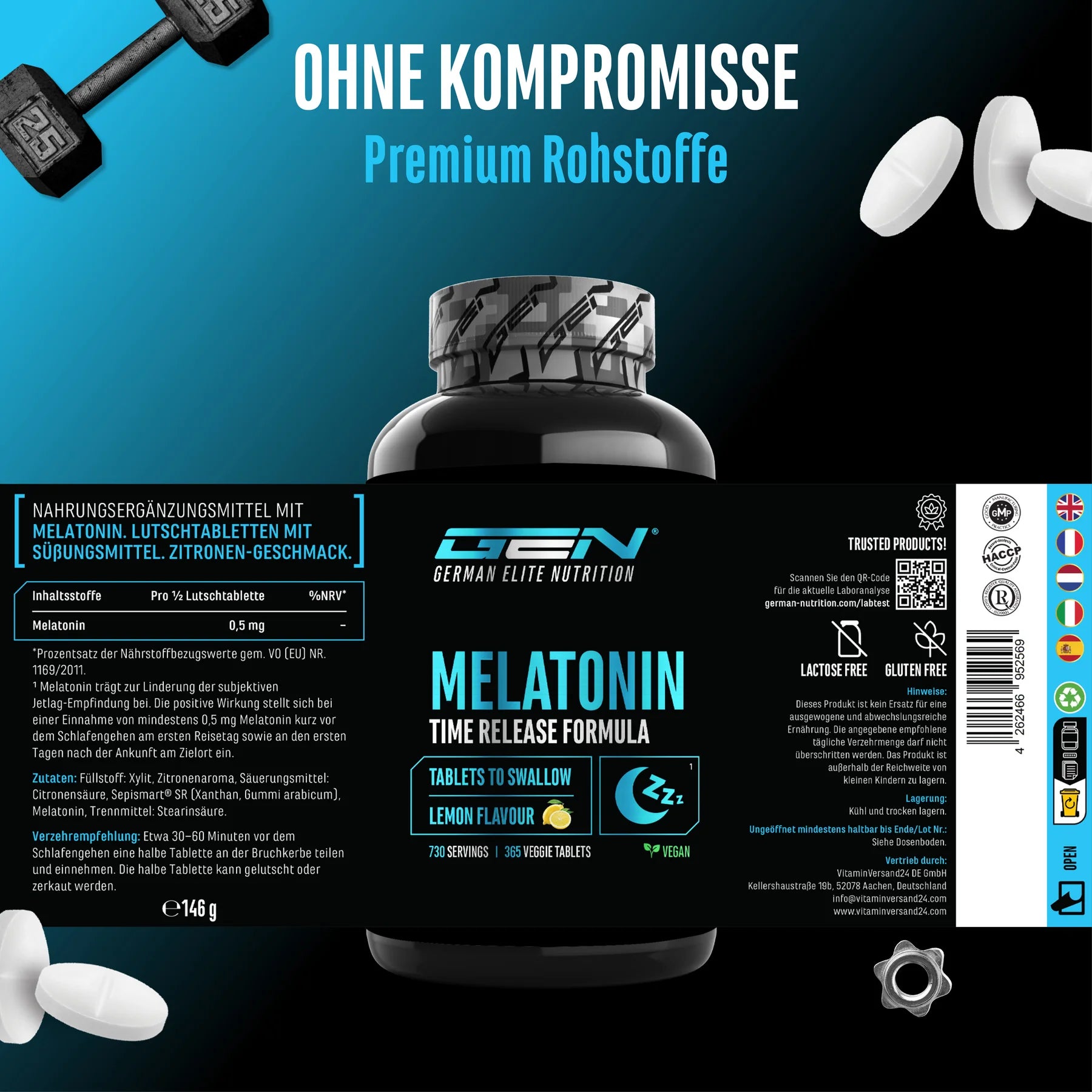 Melatonin Time Release 365 Lutschtabletten