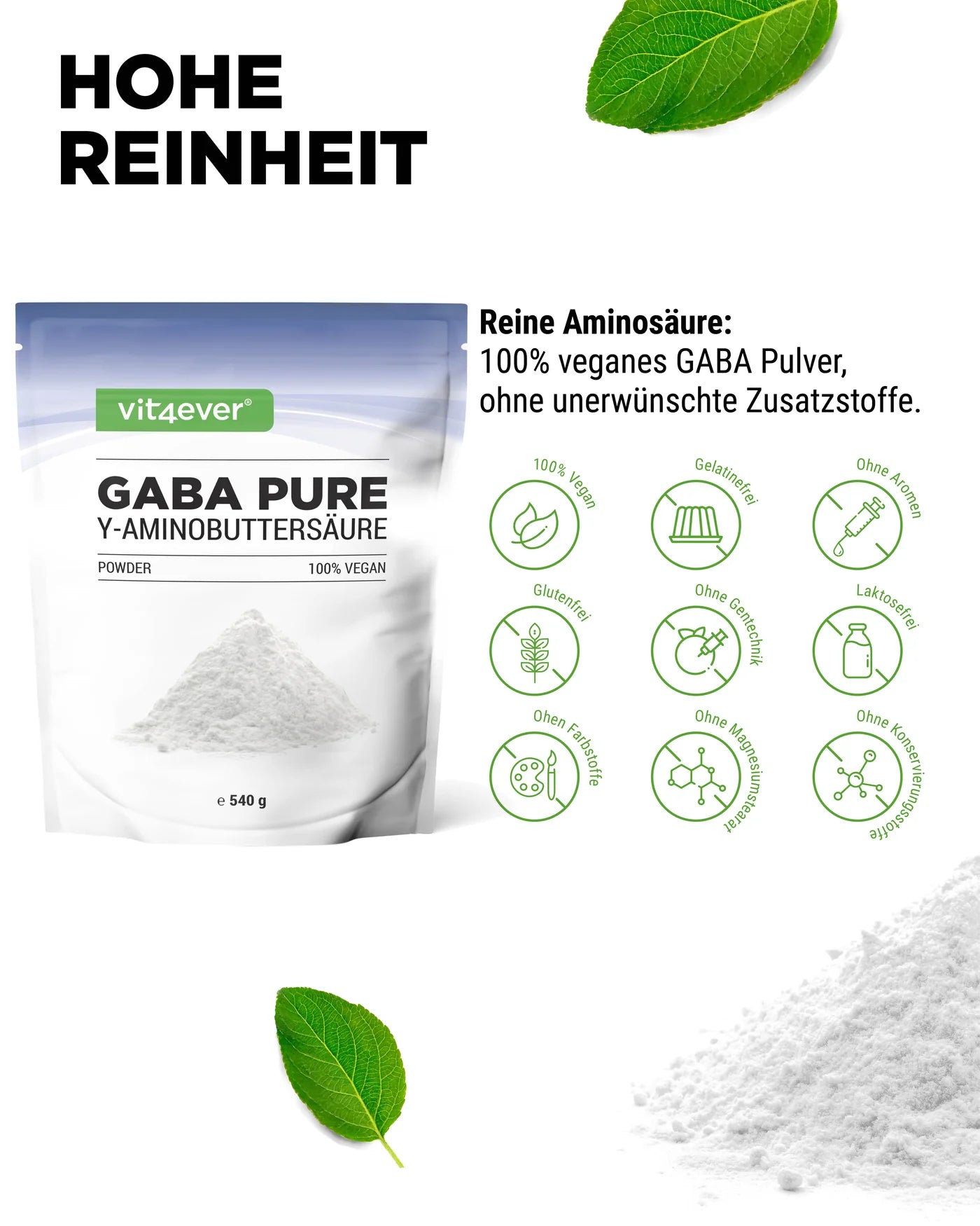 Gaba Pure Pulver 540g