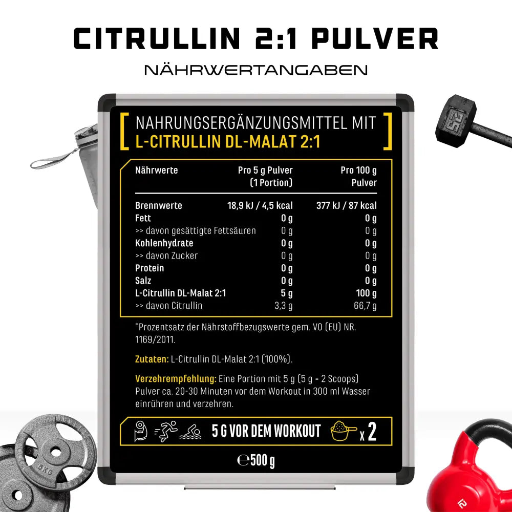 L-Citrullin DL-Malat 2:1 500g Pulver