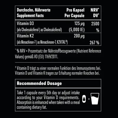 VITAMIN D3 + K2 LIQUID  90 Kapseln