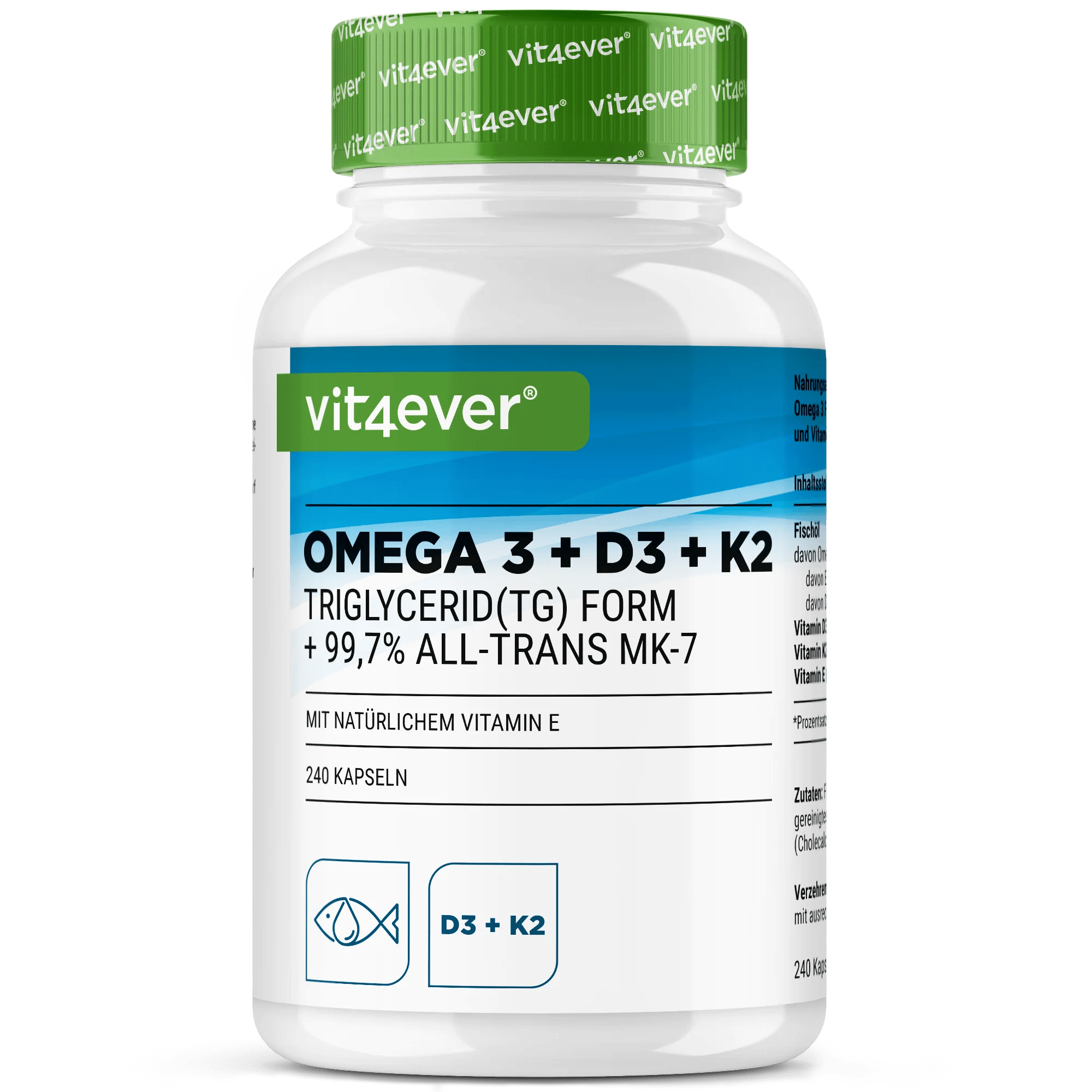 Omega 3 + D3 + K2 240 Kapseln