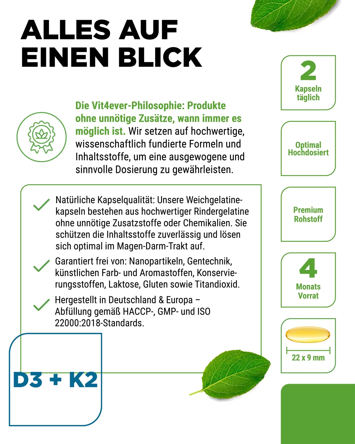 Omega 3 + D3 + K2 240 Kapseln