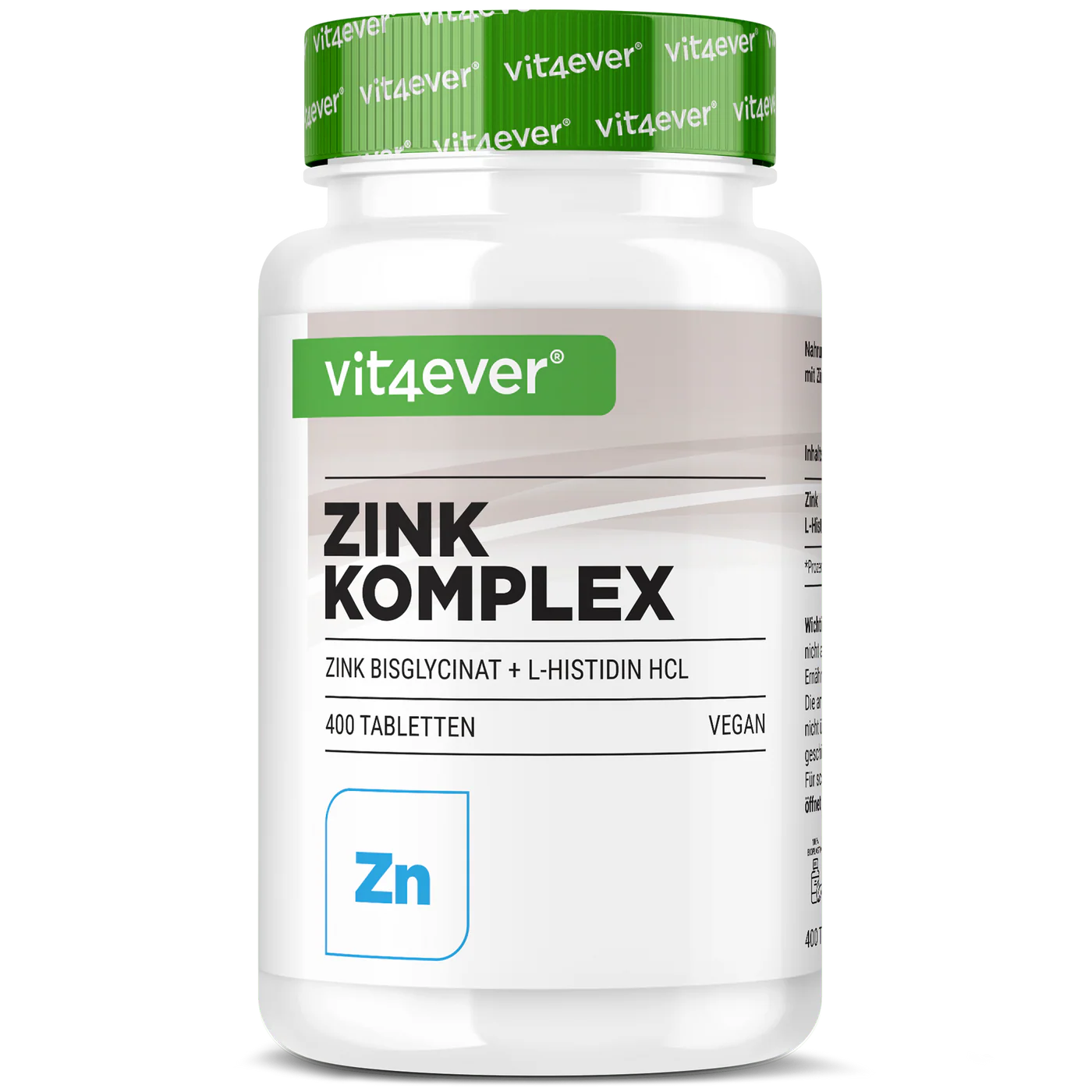 Zink 25 mg Komplex mit Bisglycinat + L-Histidin 400 Tabletten