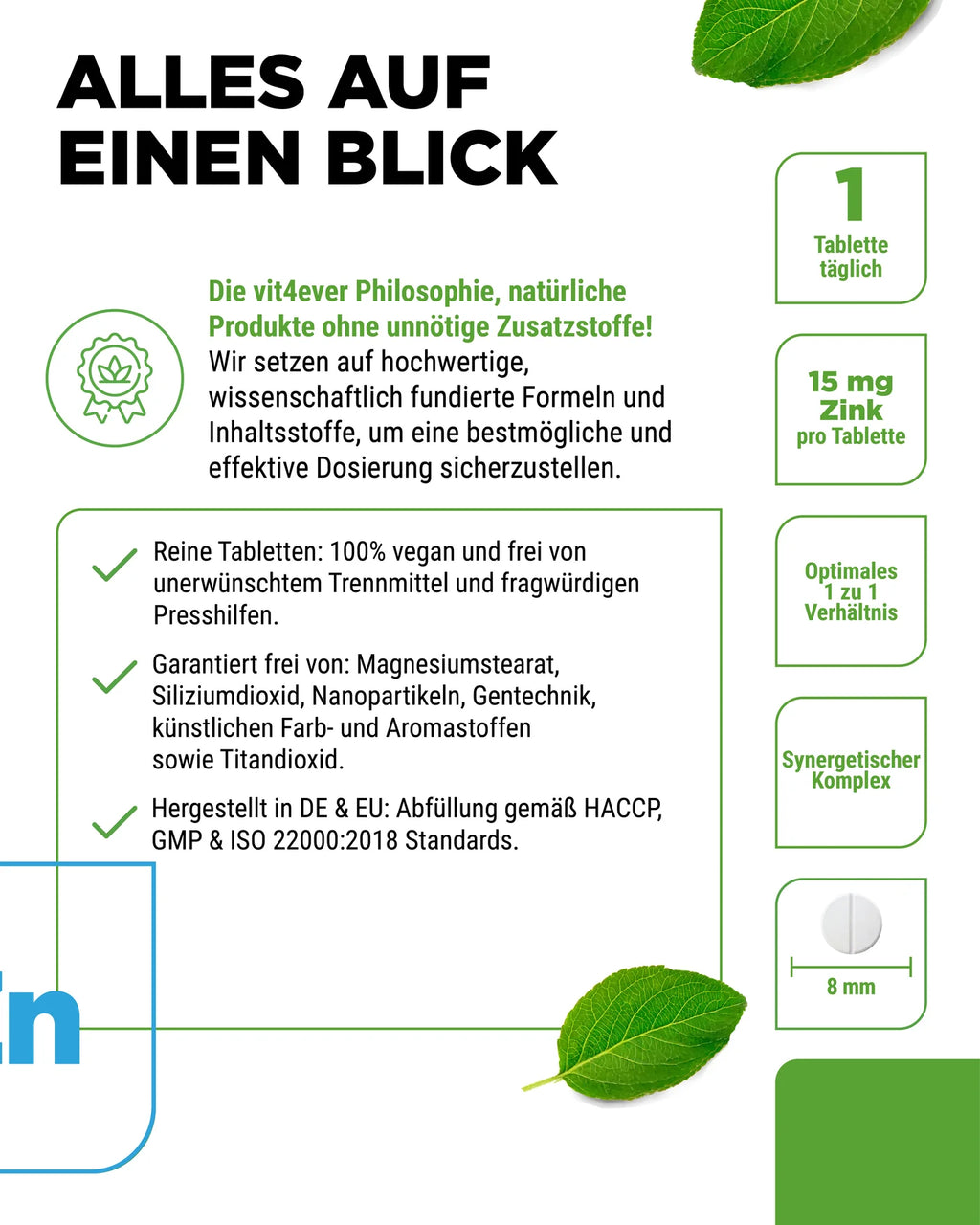 Zink Komplex mit 3 Zinkformen 365 Kapseln