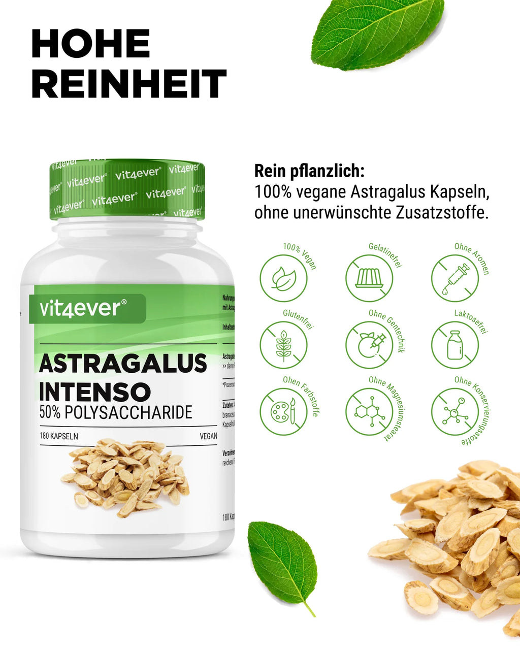 Astragalus - 50% Polysachharide 180 Kapseln