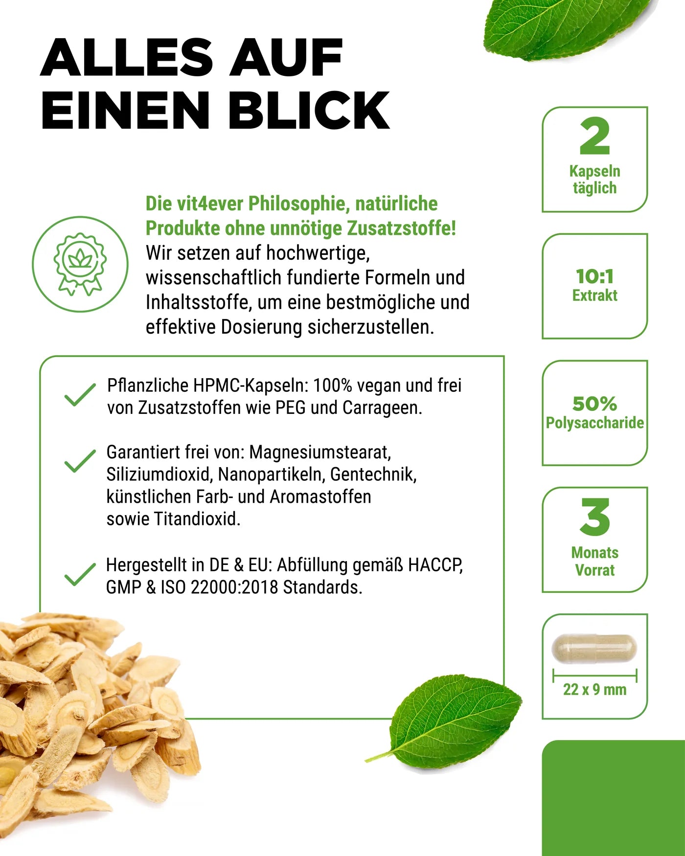 Astragalus - 50% Polysachharide 180 Kapseln