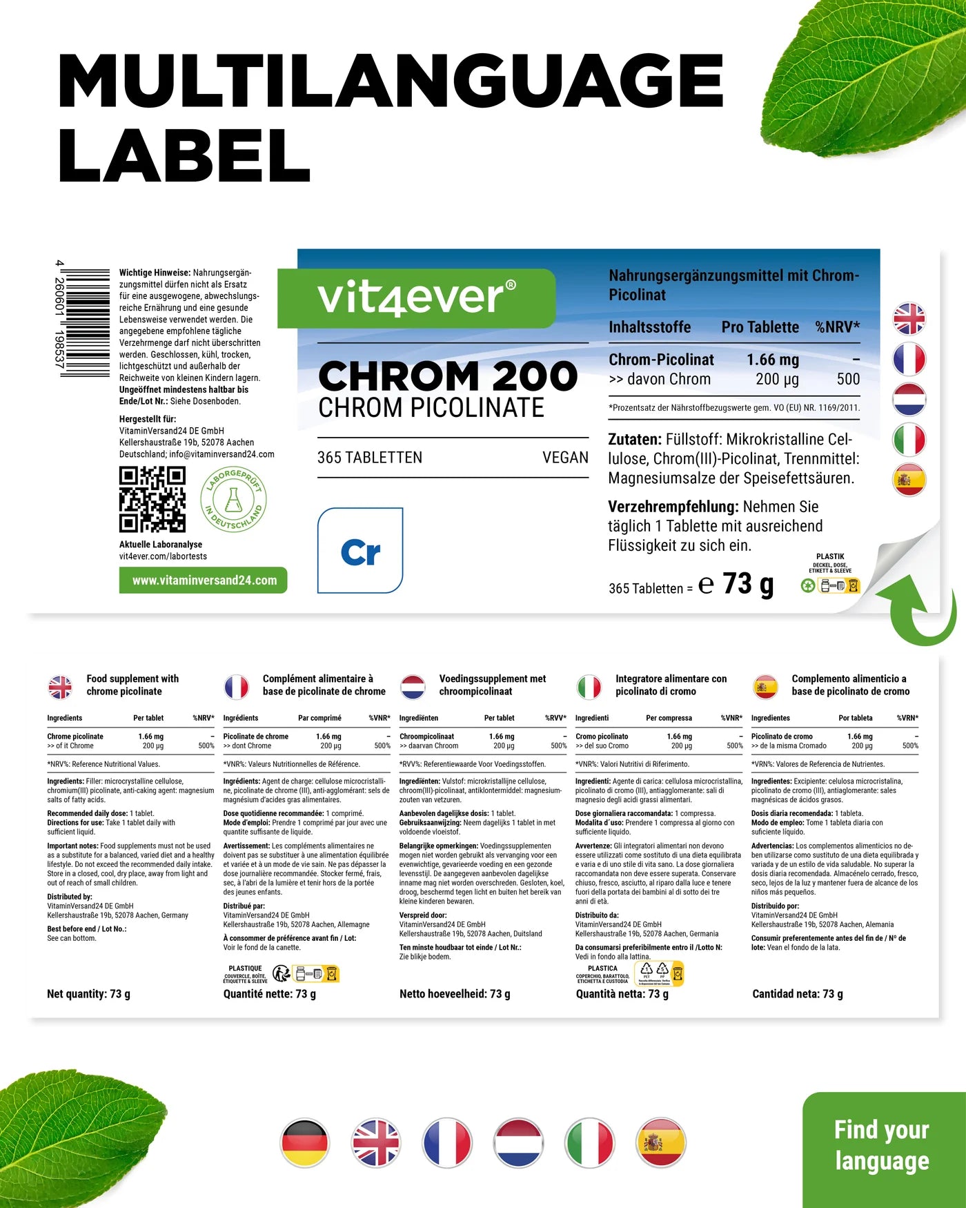 Chromium (Chrom) 365 Tabletten
