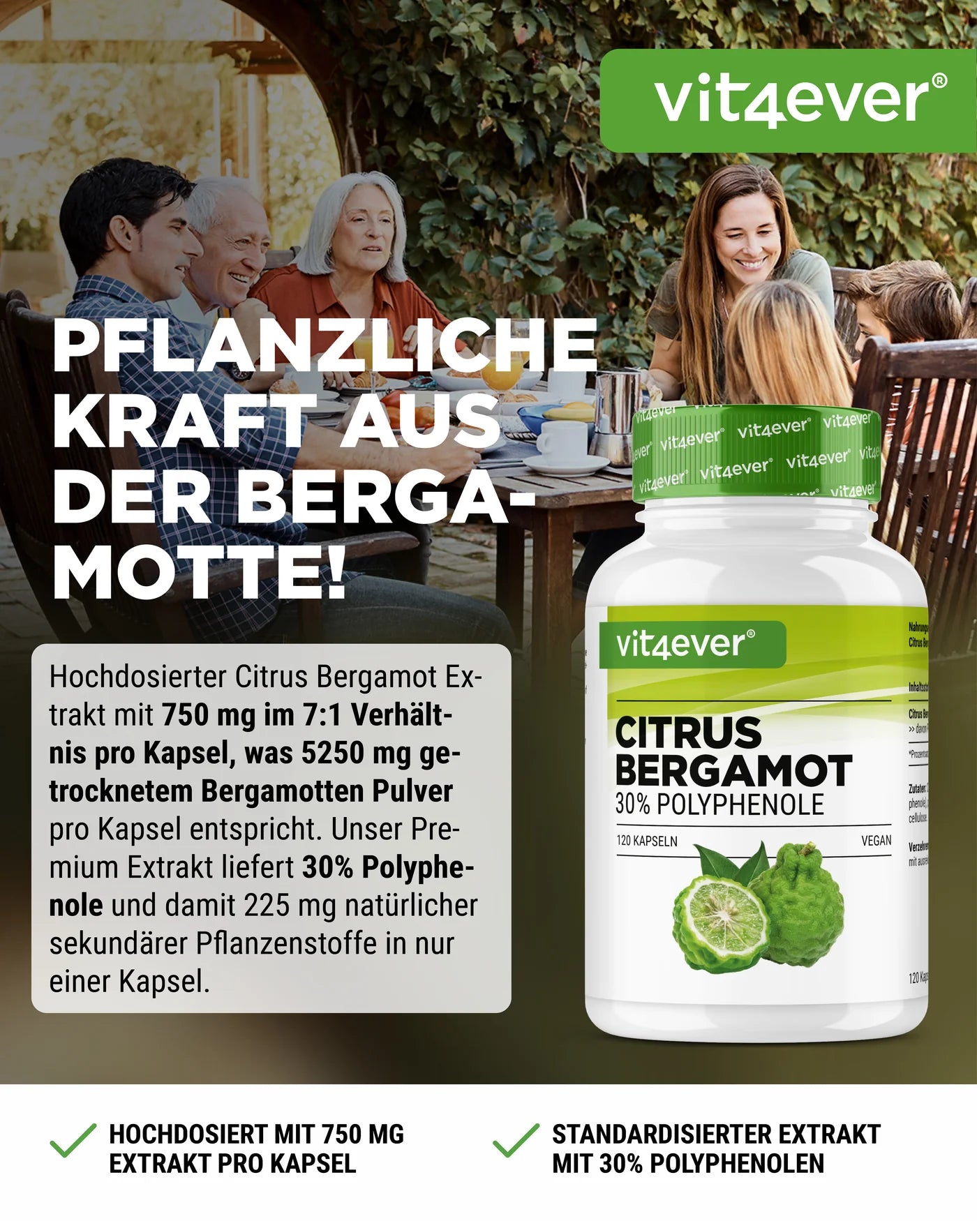 Citrus Bergamot, 30% Polyphenole  120 Kapseln