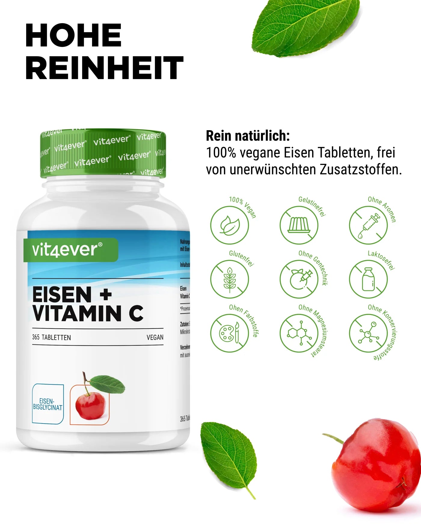 Eisenbisglycinat + Vitamin C 365 Tabletten
