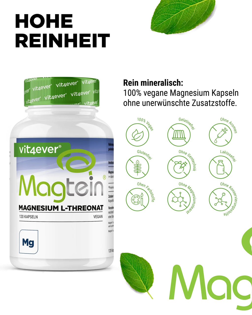 Magnesium Magtein® L-Threonate 120 Kapseln