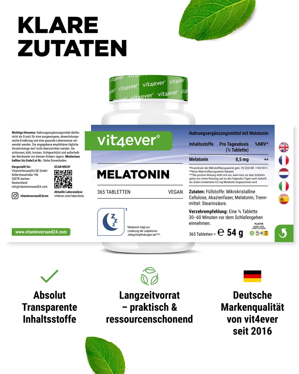 Melatonin 1 mg  365 Tabletten