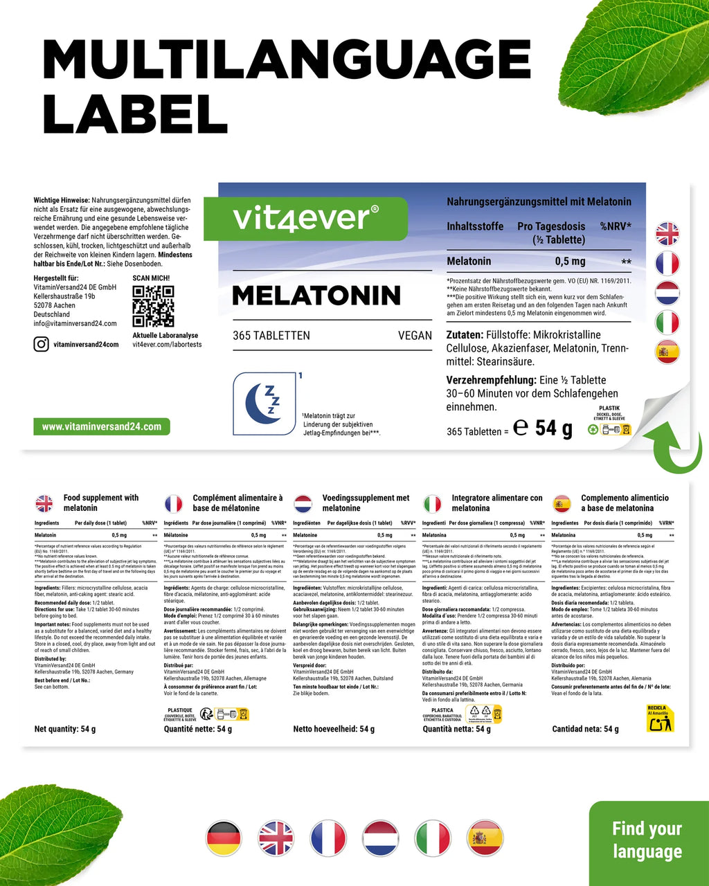 Melatonin 1 mg  365 Tabletten