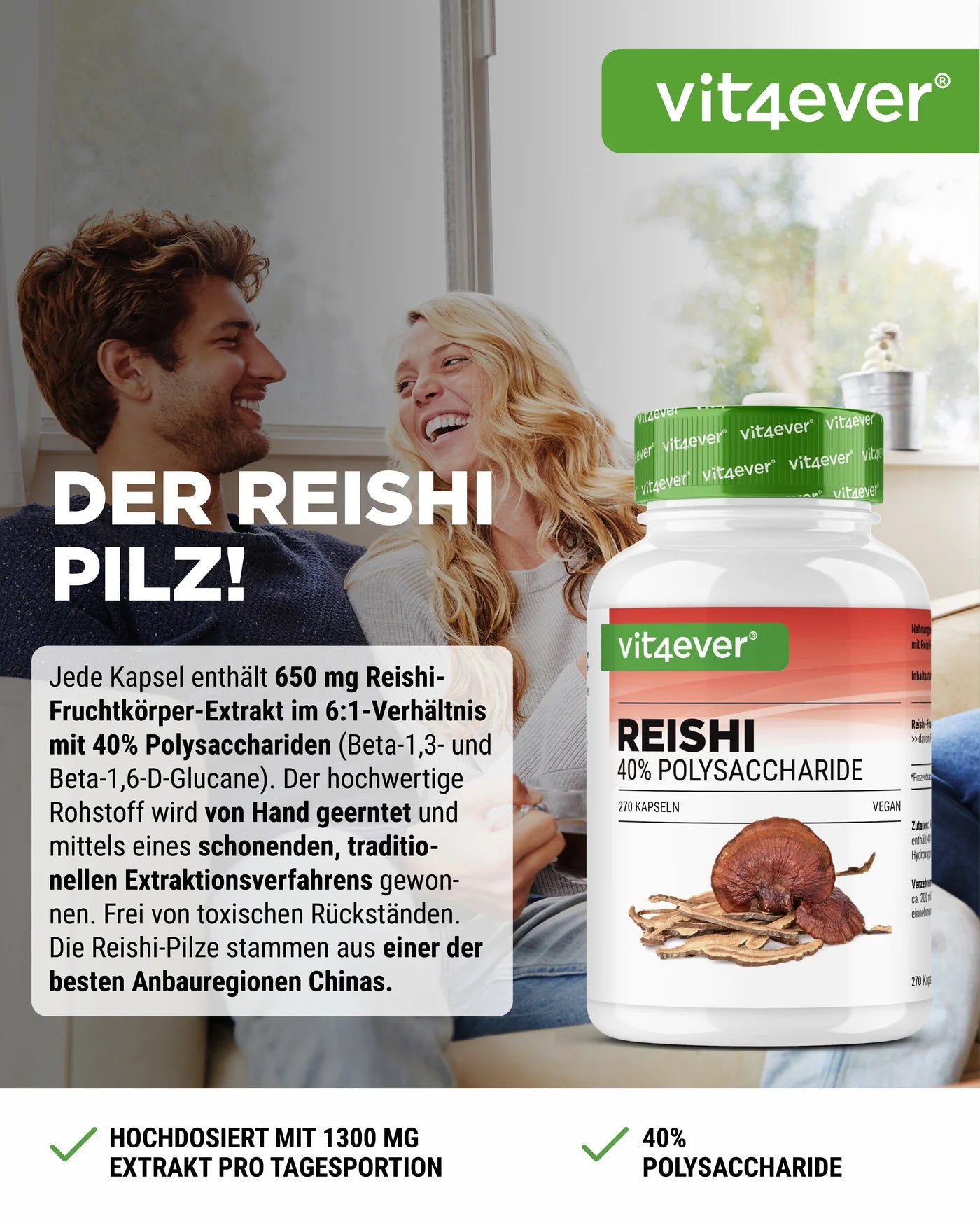 Reishi Intenso Pilz - 650 mg Extrakt 270 Kapseln