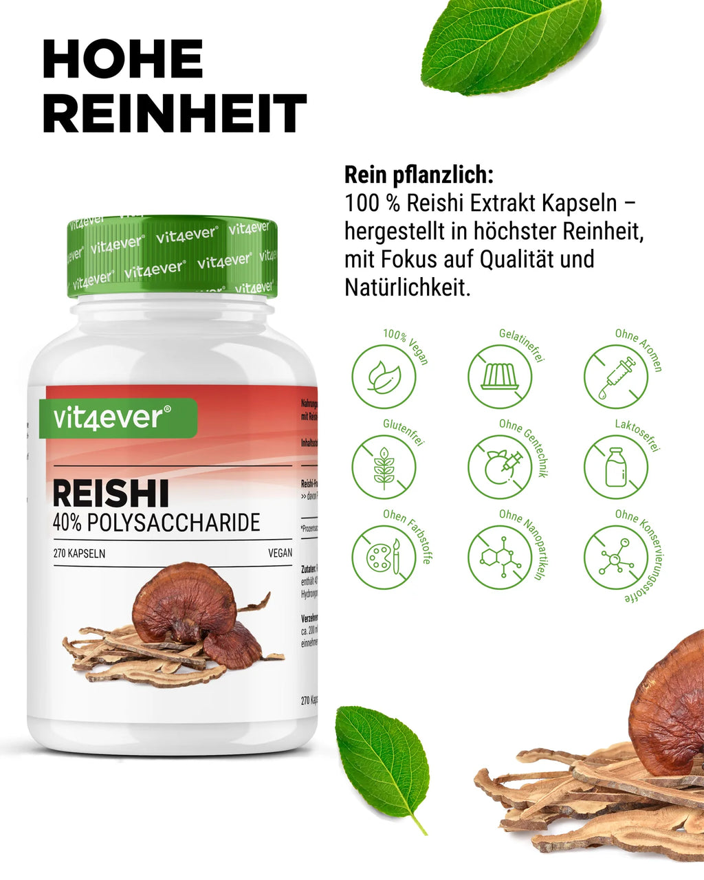 Reishi Intenso Pilz - 650 mg Extrakt 270 Kapseln