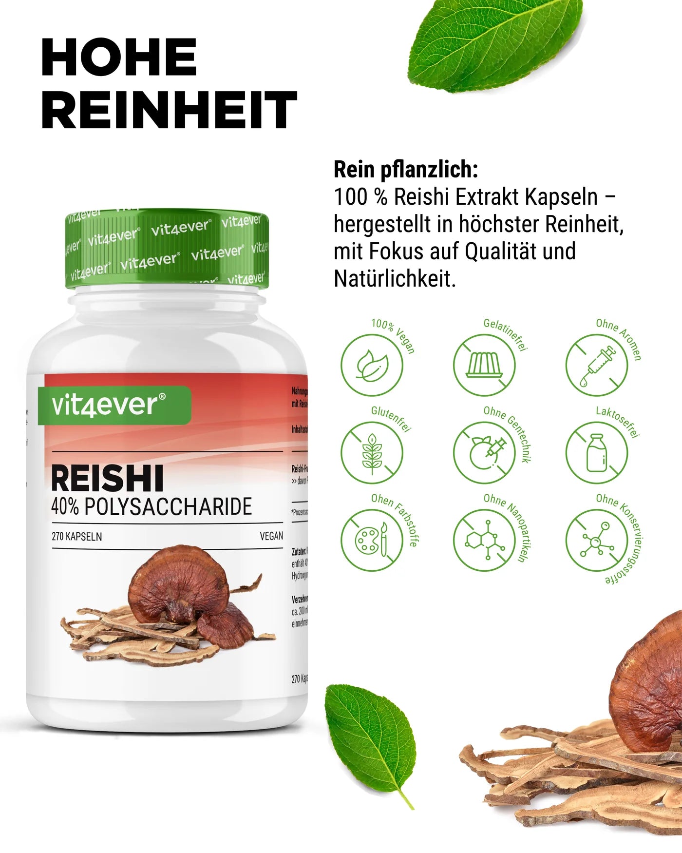 Reishi Intenso Pilz - 650 mg Extrakt 270 Kapseln