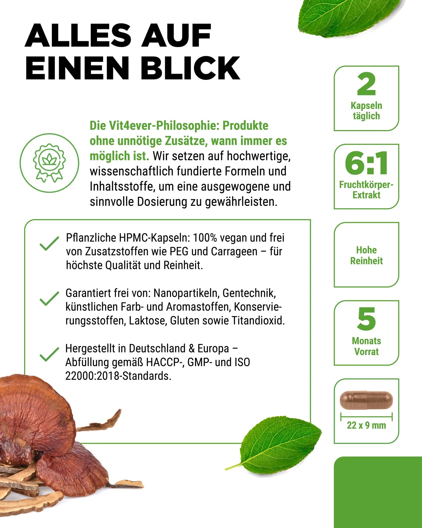 Reishi Intenso Pilz - 650 mg Extrakt 270 Kapseln