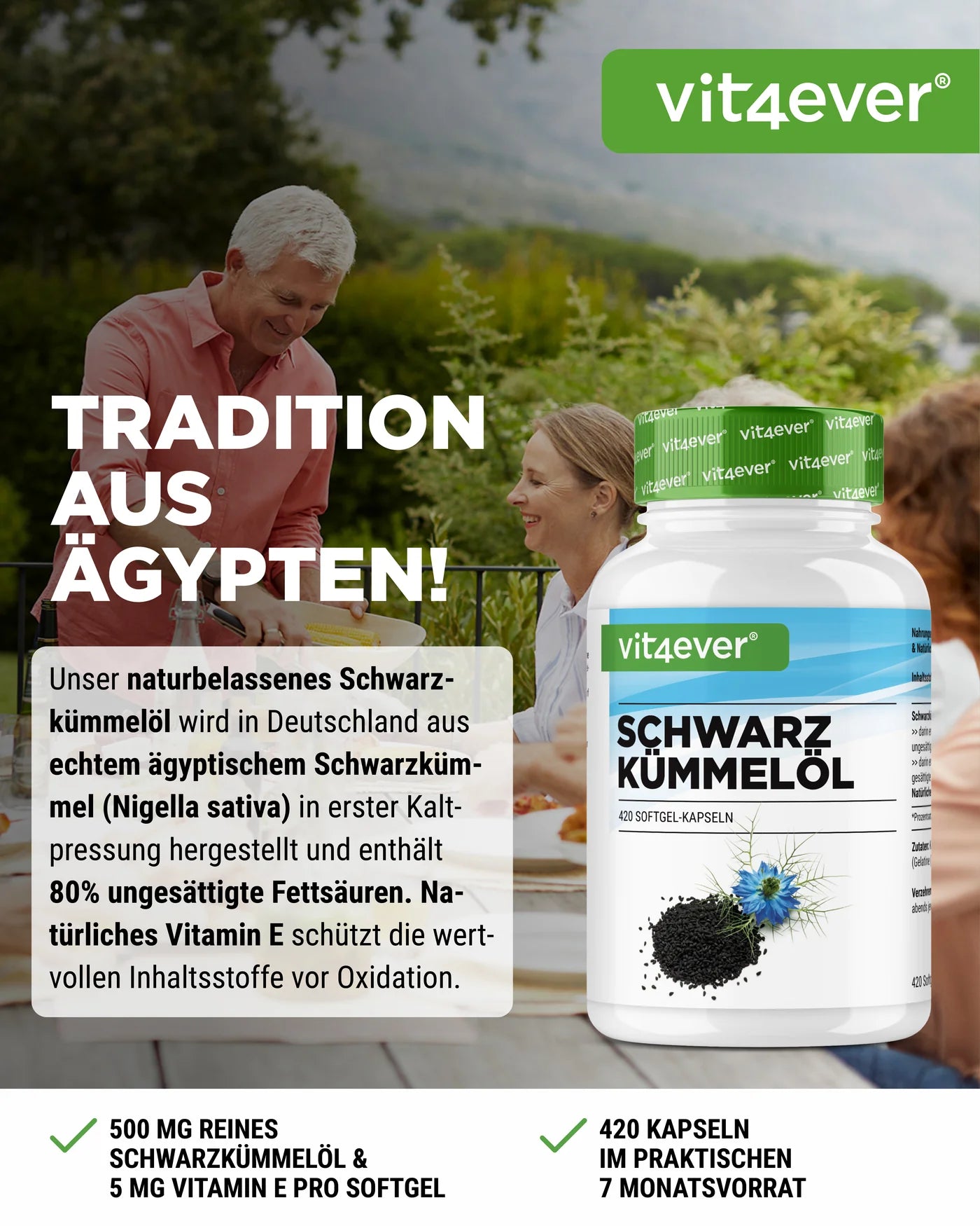 Schwarzkümmelöl - 500 mg 420 Softgel Kapseln