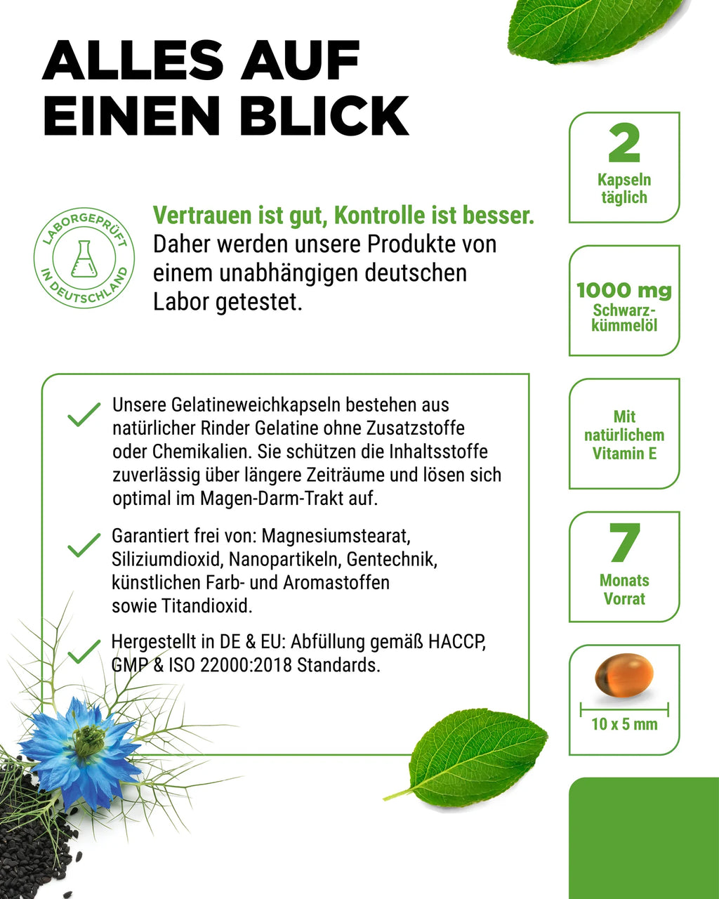 Schwarzkümmelöl - 500 mg 420 Softgel Kapseln