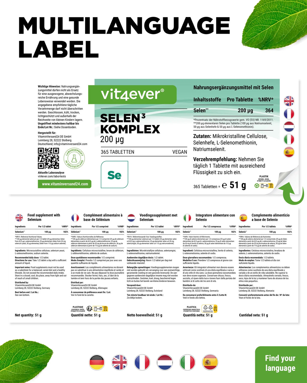 Selen 3-fach Komplex 365 Tabletten
