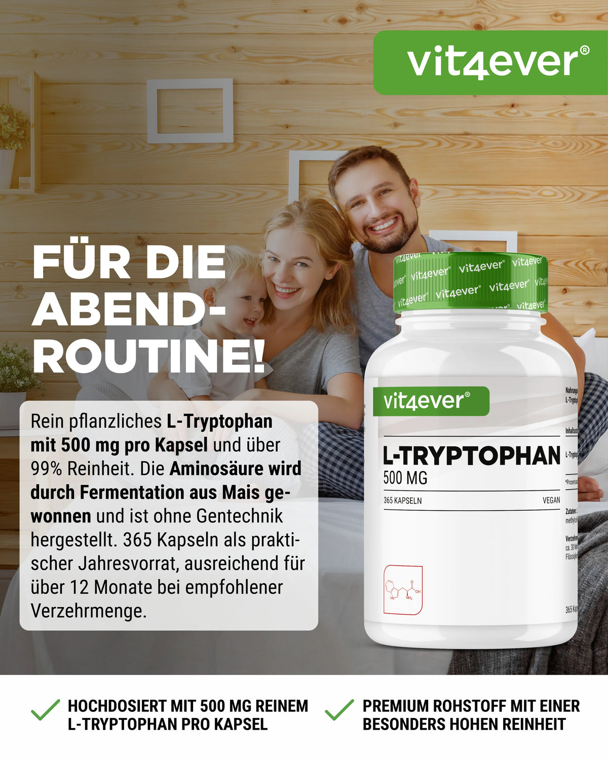 L-Tryptophan  500 mg 365 Kapseln