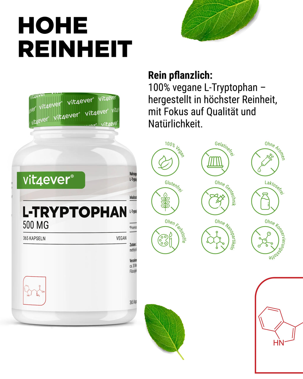 L-Tryptophan  500 mg 365 Kapseln