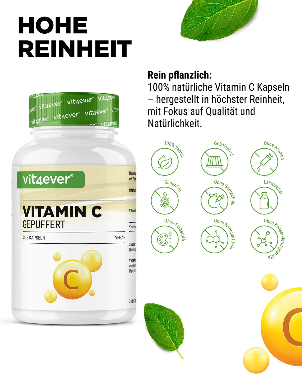 Vitamin C - Calciumascorbat 365 Kapseln