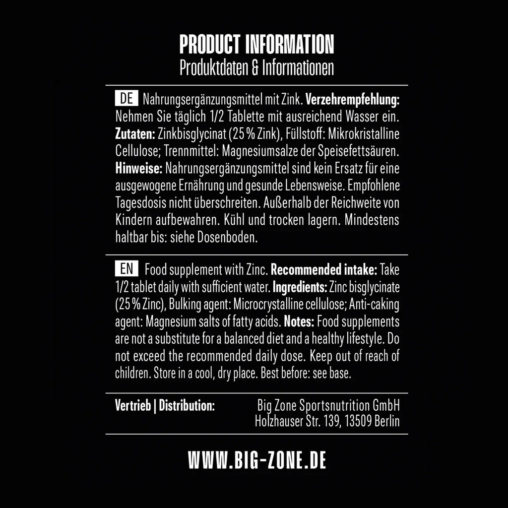 ZINK BISGLYCINAT 150 Tabletten