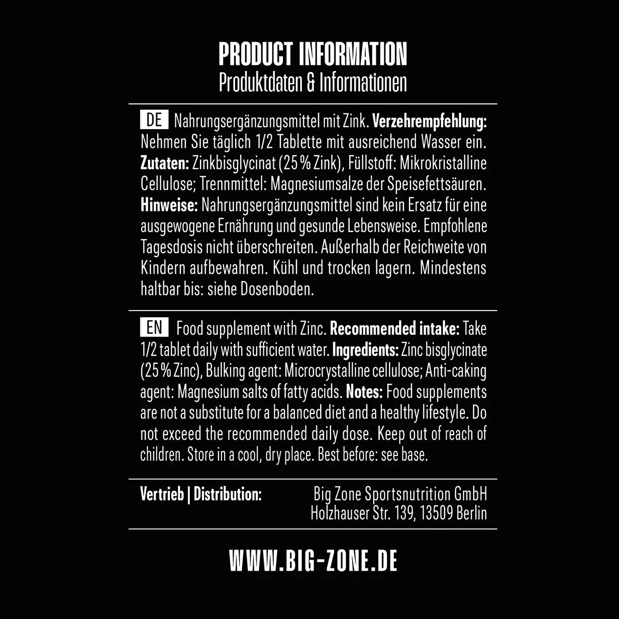 ZINK BISGLYCINAT 150 Tabletten
